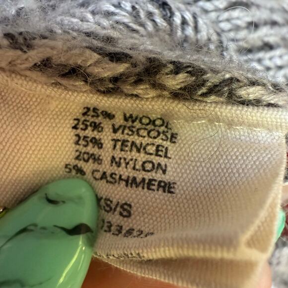 Yoon Wool Blend Sweater Poncho Gray XS/S Cowl Neck Oversized Knit - Picture 6 of 6